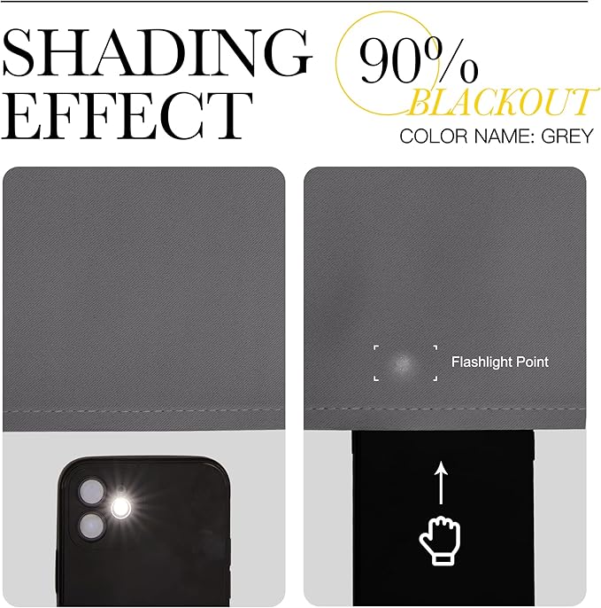 NICETOWN Bedroom Blackout Curtains Panels, 1 Pair, 55 inches by 94 Inch, Grey, Triple Weave Energy Saving Thermal Insulated Solid Grommet Blackout Draperies for Patio