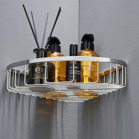 Bathroom Corner Shower Caddy Organizer, Corner-Hollow Design, SUS304 Stainless Steel Heavy Duty Rust-Proof Bathroom Shelf Organizer Holder, Wall Mounted Storage Rack, Brushed Nickel