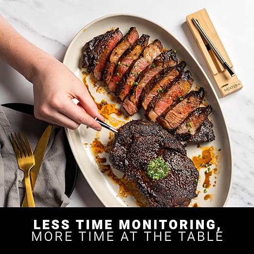 MEATER Plus: Smart Bluetooth Wireless Meat Thermomter Digital | Limited Edition King of The Grill Engraved | Brown Sugar Color | Perfect for Steak, Chicken, Turkey, & More | Delicous Recipes in App