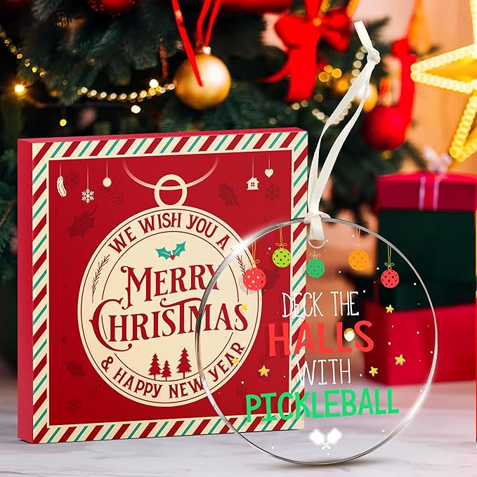 Pickleball Ornament - Perfect Pickleball Gifts Ideas for Christmas 2025, Unique Stocking Stuffers, Funny Christmas Ornaments for Women, Ideal Pickleball Ornaments Gifts, Funny Pickleballs Gift