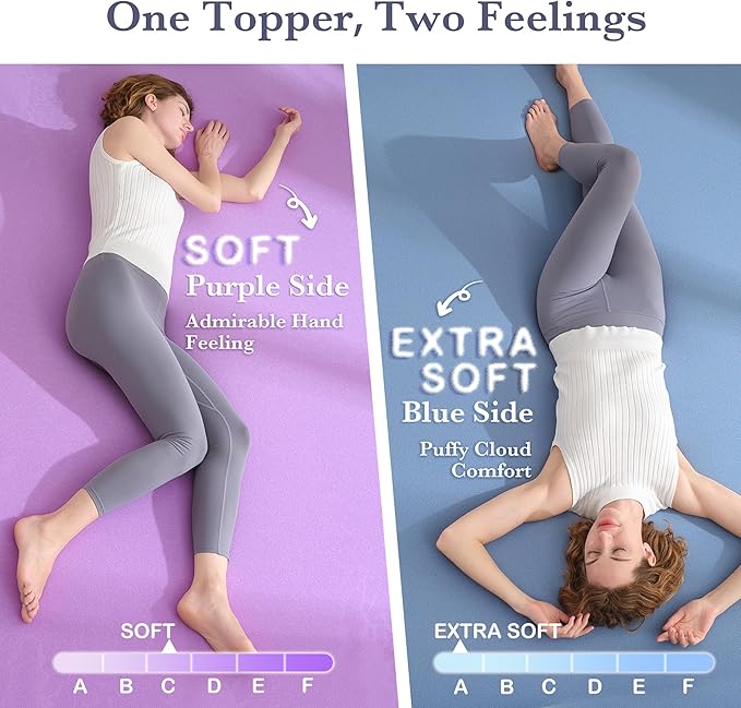 SINWEEK Ultra Soft 3 Inch Memory Foam Mattress Topper Queen Size, Soft Mattress Pad for Back Pain Relief, High Density Foam Bed Topper with Textured Cover, CertiPUR-US Certified