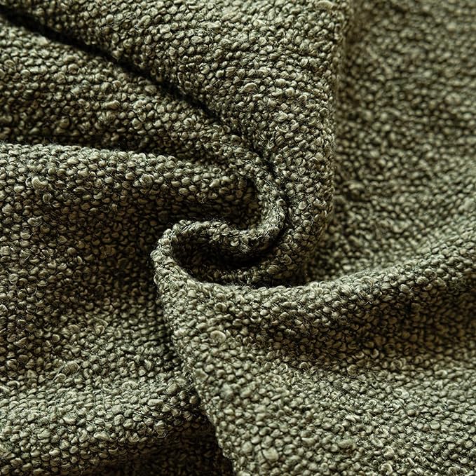 Foindtower Pack of 2 Textured Boucle Throw Pillow Covers Accent Solid Pillow Cases Cozy Soft Decorative Couch Cushion Case for Chair Sofa Bedroom Living Room Home Decor 18x18 Inch Moss Green