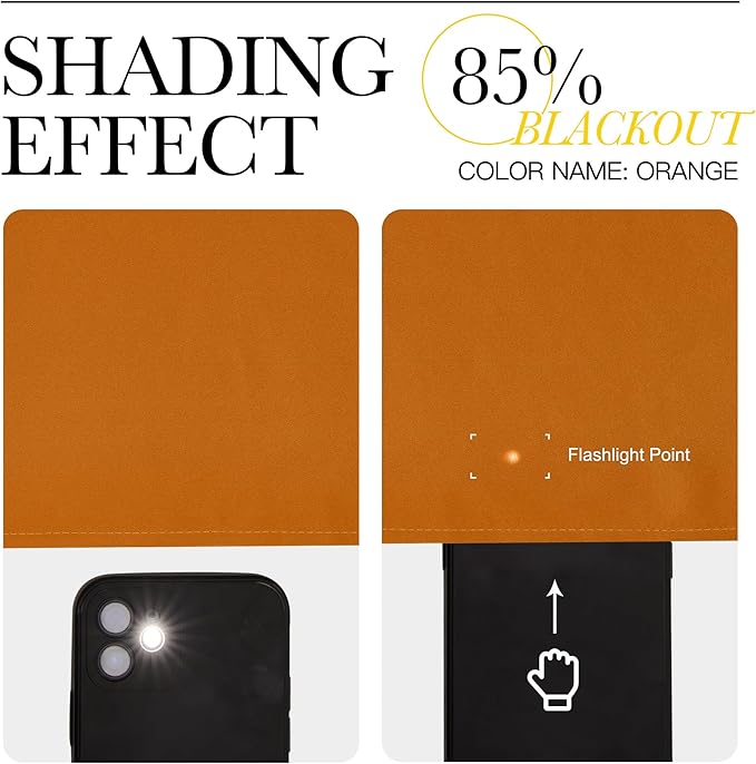 NICETOWN Room Darkening Cafe Satin Curtains for Small Windows, 42" Wide by 84" Long, 2 Panels, Orange, Grommet Privacy Faux Silk Blackout Drapes for Bedroom