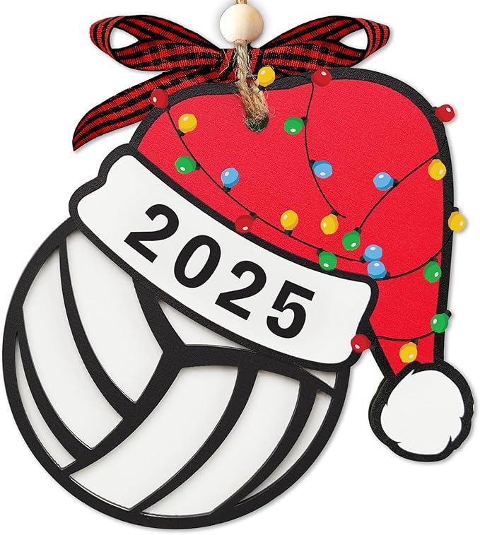 Volleyball Ornament 2025-2 Layer Volleyball Christmas Ornament for Players - Volleyball Gifts for Teen Girls - Sports Ornaments - Teen Girl Ornaments for Christmas Tree - Coach Gift