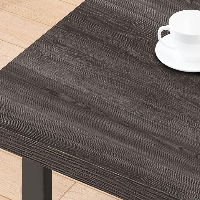 IBF Industrial Grey Coffee Table, Modern Simple Wood and Metal Center Tables, Minimalist Rectangle Wooden Living Room Table, Vintage Rustic Cocktail Tea Table for Home Bedroom, Dark Gray Oak, 39 inch