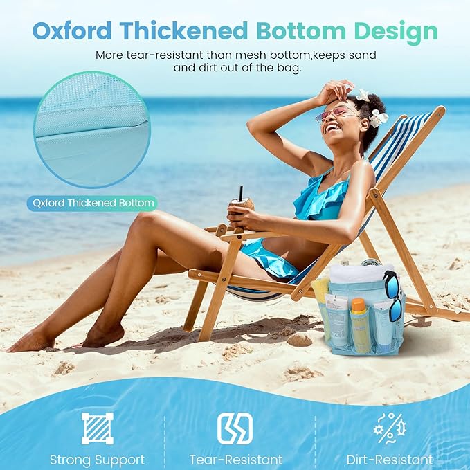 Shower Caddy Portable for College Dorm Room Essentials for Girls with 9 Pockets,Large-Capacity Shower Basket,Quick Dry Toiletry Tote Bag for Women,Outdoor Gym,Travel,Swim,Beach Camping Essentials-Blue