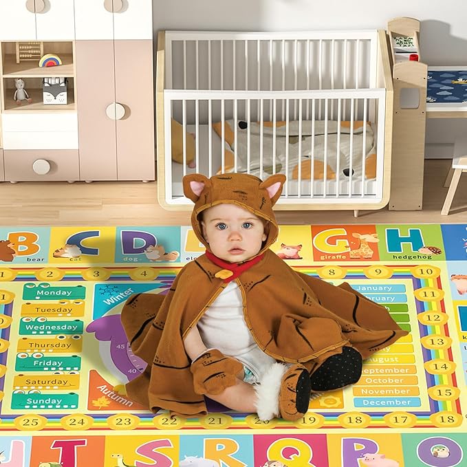 Kids Play Mat for Floor, ABC Playroom Baby Rug 60x80 Non Slip Padded Floor Mats for Kids(Type B)