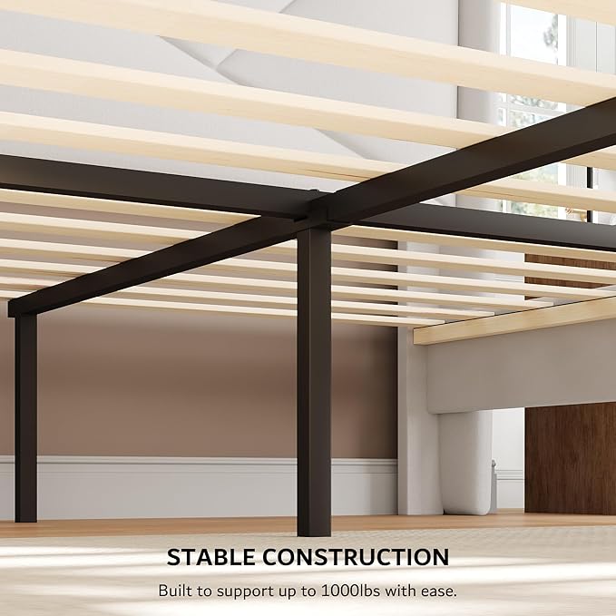 iPormis Queen Size Bed Frame with Charging Station, Velvet Platform Bed Frame with Wingback Upholstered Headboard, Solid Wood Slats Support, No Box Spring Needed, Easy Assembly, White