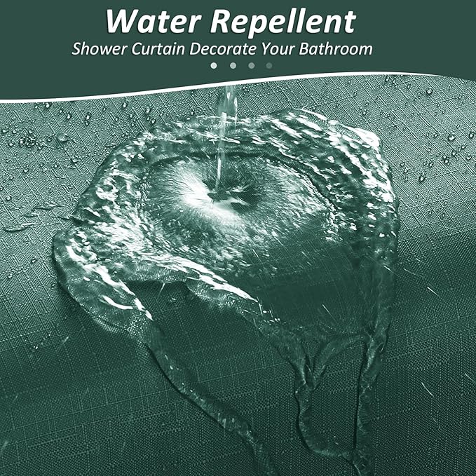 Naturoom Emerald Green Shower Curtains for Bathroom,Ombre Cloth Fabric Shower Curtain Set with 12 Hooks Emerald Green Bathroom Decor 72 x 72