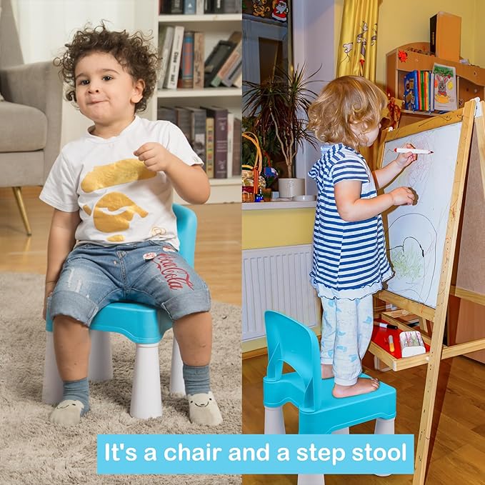 burgkidz Plastic Toddler Chair, Durable and Lightweight Kids Chair, 9.3" Height Seat, Indoor or Outdoor Use for Toddlers Boys Girls Ages 2 and Up