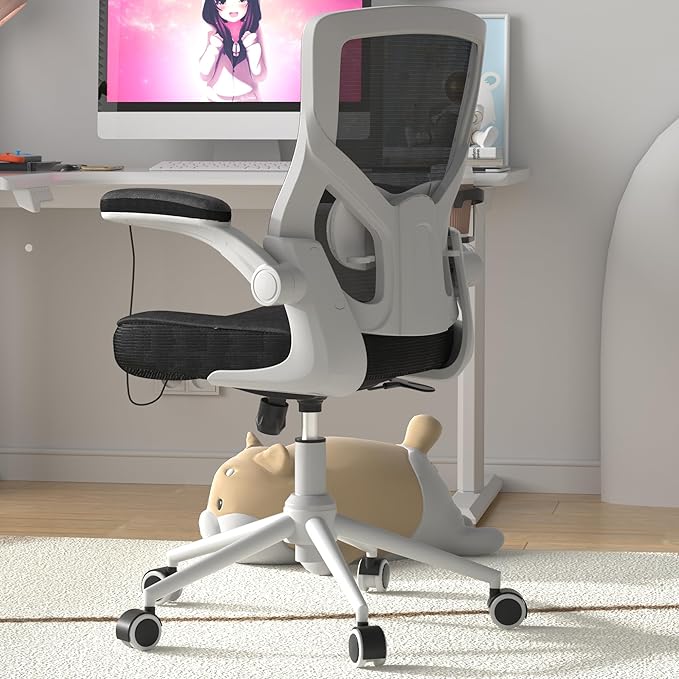 Office Chair, High Back Desk Chair Adjustable Height and Ergonomic Design Home Office Computer Chair Executive Lumbar Support Padded Flip-up Armrest Swivel Task Chair