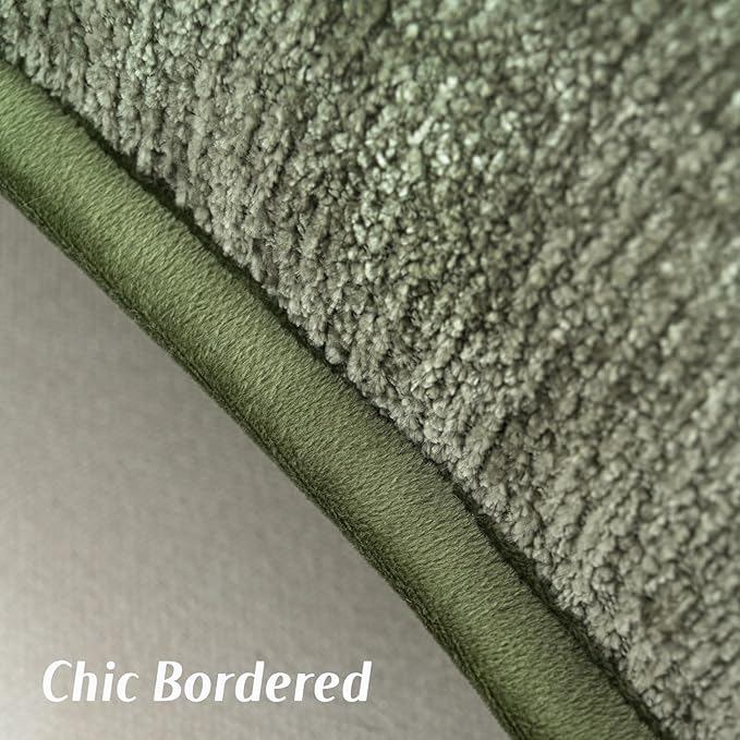 FUTEI Sage Green Chenille Throw Pillow Covers 16x16 Inch Set of 2,Soft Cozy Bound Edge Design Cushion Case,Home Decor for Couch Bed Living Room