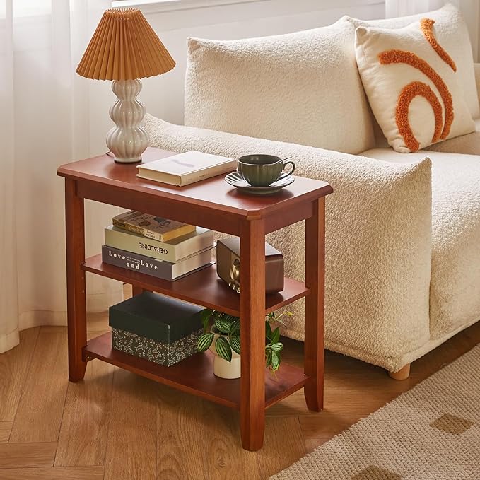 Shoe Bench, 3-Tier Wood Heavy Duty Shoe Organizer Shelf for Entryway, Living Room Brown YD-WD05H