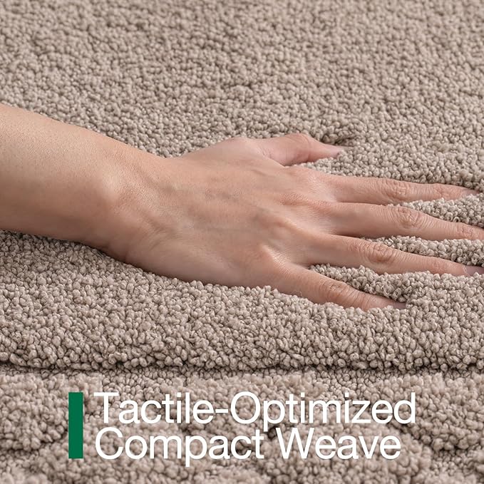 LUMI Bathroom Rugs, Ultra Soft Absorbent Bath Mat for Shower, Non Slip Washable Bath Rugs with Rubber Backing, Microfiber Plush Quick Dry Floor Mat for Bathtub, Floor, Brown, 17x30