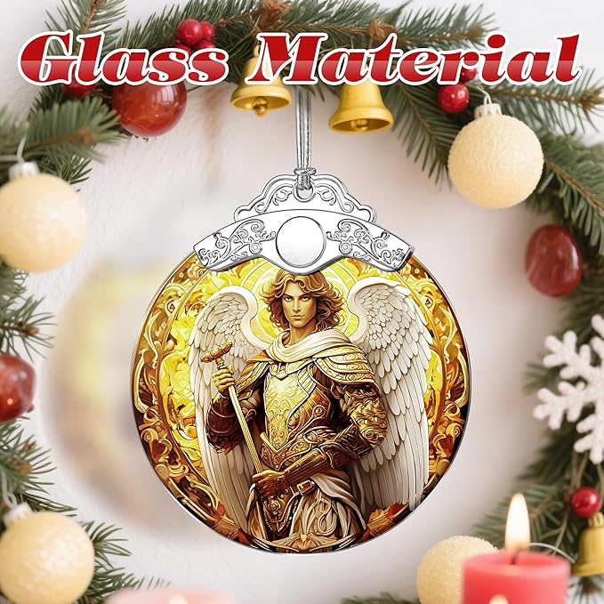 Archangel Michael Christmas Decorations - Christmas Ornaments for Tree | Gold Armor Angel Xmas Tree Decor | Holiday Ornaments – Religious Gifts | Spiritual Guardian Gifts | Gift Ideas