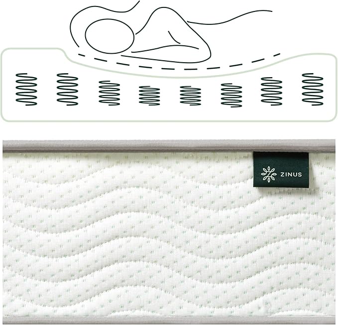 ZINUS 8 Inch Foam and Spring Mattress, King, CertiPUR-US Certified Foams, Mattress in A Box, White