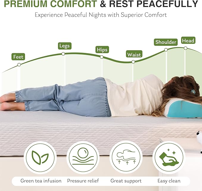 Full Mattress in a Box, 6 inch Mattresses for Platform Bed Double Size Daybed Bunk, Memory Foam Medium Firm