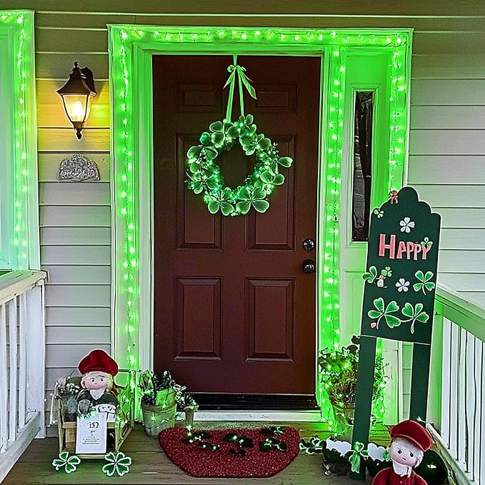 JMEXSUSS 500 LED Green Christmas String Lights Indoor Outdoor, 8 Modes 163 FT Green Halloween Lights Plug-in Clear Wire, Remote Control Christmas Tree Light for Tree Party Halloween