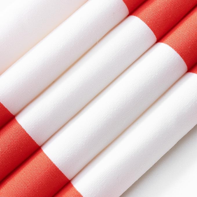 Crestlive Products Chaise Lounge Cushions Set of 2, Outdoor Cushions for Patio Furniture, Water Resistant Lounge Chair Cushion for Pool, Deck, Lawn, 72''L x 21''W, Red White Stripe