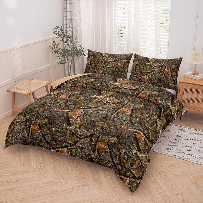 Tailor Shop Camo Comforter Set - Full Size Bedding Set for Boys, Kids & Teens - Includes 2 Pillowcases
