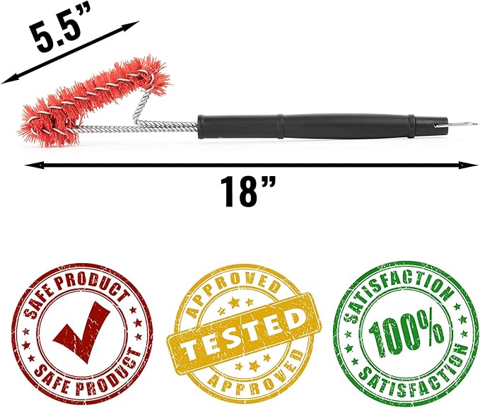 Grillaholics Essentials Nylon Grill Brush - Bristle Free Alternative - Nylon Cold Scrub Technology Cleans Between The Grates - Lifetime Manufacturer's Warranty