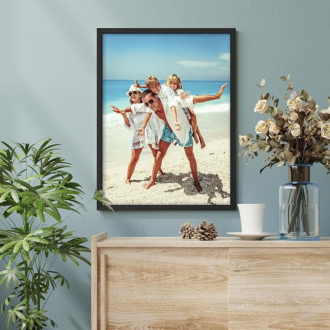 wall26 Custom Framed Poster Wall Art for Living Room, Bedroom Canvas Prints for Home Decoration Ready to Hang - 12"x16" Black