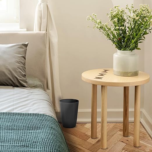 HOLDN’ STORAGE Small Trash Can - 1.58 Gallon Open Top Waste Bin, Compact Waste Can Perfect for Bathroom, Kitchen, Office, Dorm - Durable Garbage Can - Glossy Black