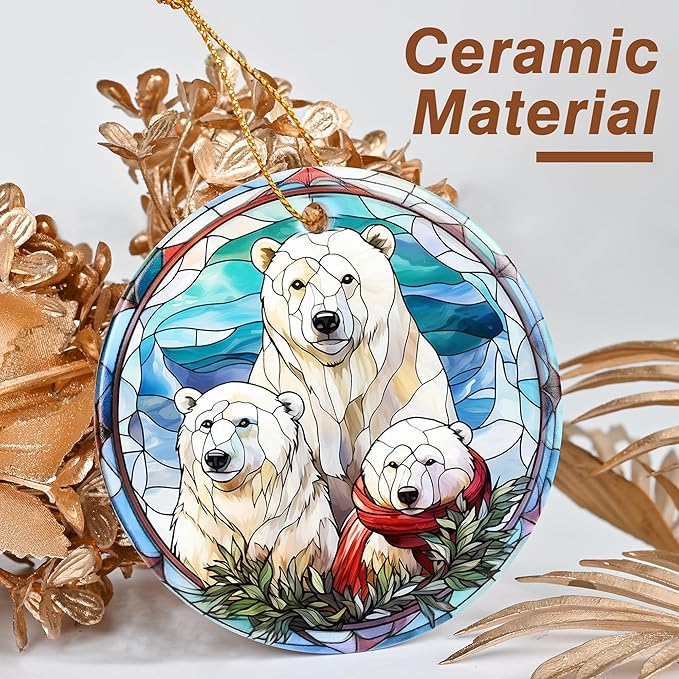 Christmas Ornament, Three Polar Bear Ornament, Christmas Decorations for Tree, Heirloom Keepsake, Gift Idea