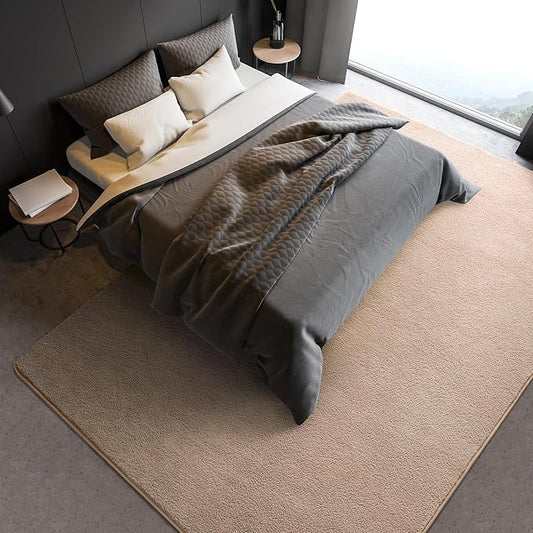 Soft Rugs for Living Room 6x9 Beige, Minimalist Area Rug for Bedroom Nursery Dining Table Dorm, Large Throw Rugs for Men Boys Girls Kids Room Indoor Floor Carpets
