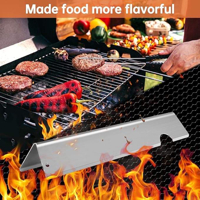 Stainless Steel Grill Flavorizer Bar Heat Plates with 2 Pack Grates BBQ Gas Grill Replacement Parts for Weber Genesis II 300 Series Genesis II E-310 E-315 E-330 E-335 S-310 S-335 Gas Grill