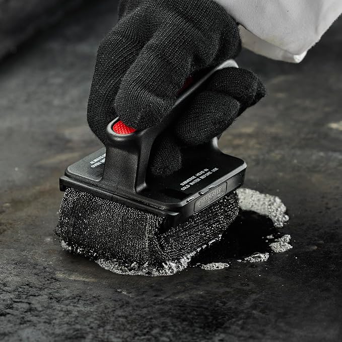 Chef Master Grill Brush Bristle Free Powered by ScrubDaddy, Steam Clean Grill Brush for Blackstone Grill, Flat Top Griddle & Skillet, Porcelain, Weber Gas, Charcoal Grill for Diner & Restaurant -90016