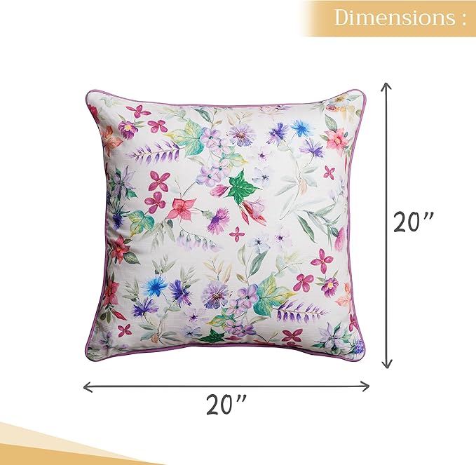 Maison d' Hermine Decorative Pillow Covers 20x20 Inch Square 100% Cotton Throw Pillow Covers with Zipper - Chair, Couches, Sofas, Bedroom, Home for Easter Decorations (Chardon)