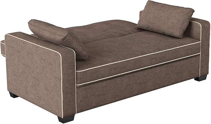 Serta Ainsley Loveseat with Pull Out Sleeper Microfiber Java Queen