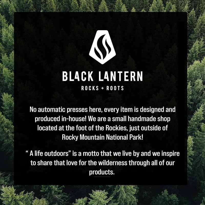 Black Lantern Whiskey Glass Set - Forest Landscape Old Fashioned Low-Ball Glasses - Drinking Glasses - Rock Glasses and Kitchen Glasses for Nature Lovers - Two Premium 11oz. Glasses