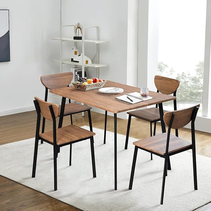 Hooseng Dining Room Table Set Dinner Table Set for 4 Breakfast Table Set for 4, Suitable Kitchen, Living Room, Breakfast, Small Spaces (1, Moon)