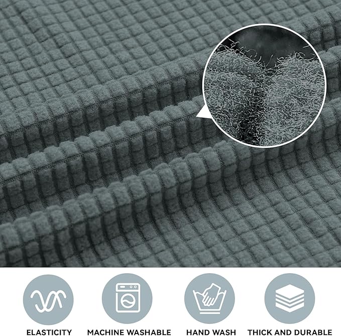 LURKA Stretch Oversized Sofa Slipcovers 1 Piece Couch Covers for 3 Cushion Couch Sofa Furniture Protector Full Sofa Covers with Elastic Bottom for Kids and Pet (X-Large, Grey)