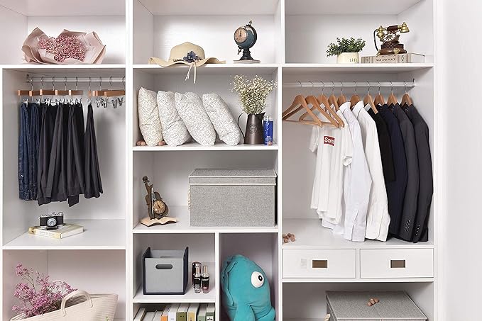 Quality Wooden Hangers - Slightly Curved Hanger Set - Solid Wood Coat Hangers with Stylish Chrome Hooks - Heavy-Duty Clothes, Jacket, Shirt, Pants, Suit Hangers (Natural, 10)