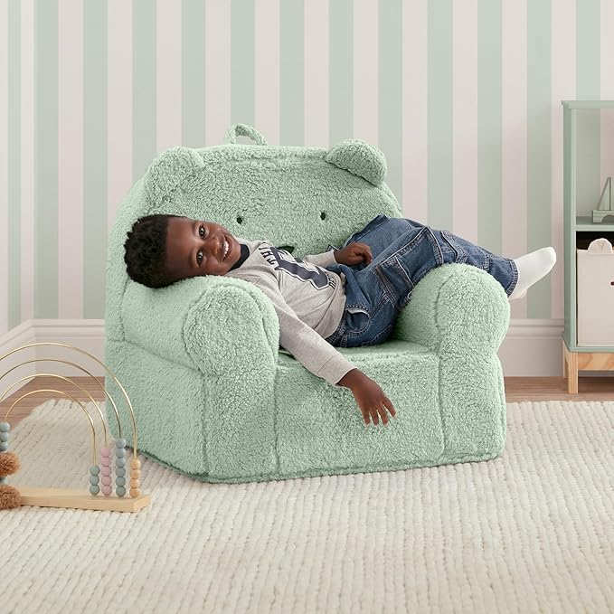 Delta Children babyGap Sherpa Bear Chair - Greenguard Gold Certified, Sage