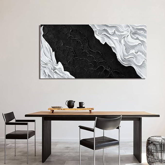 YISXINOAG Abstract Wall Art Small Size Canvas Art Wall Decor Artwork abstract wall decor Modern Minimalist Decor Canvas Painting Black And White Bathroom Wall Decor For Bedroom Office 20" X 40"
