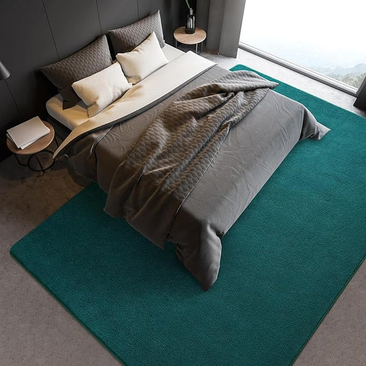 Soft Rugs for Living Room 6x9 Teal Green, Minimalist Area Rug for Bedroom Nursery Dining Table Dorm, Large Throw Rugs for Men Boys Girls Kids Room Indoor Floor Carpets