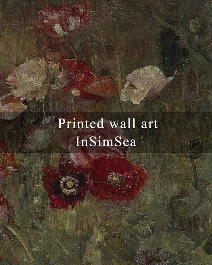 InSimSea Framed Canvas Wall Art Vintage Decor, Flowers Large Wall Art Prints, Flowers Art Modern Farmhouse Decor, Botanical Wall Art Painting for Office, Bedroom Bathroom Office home Decor, 20"x30"