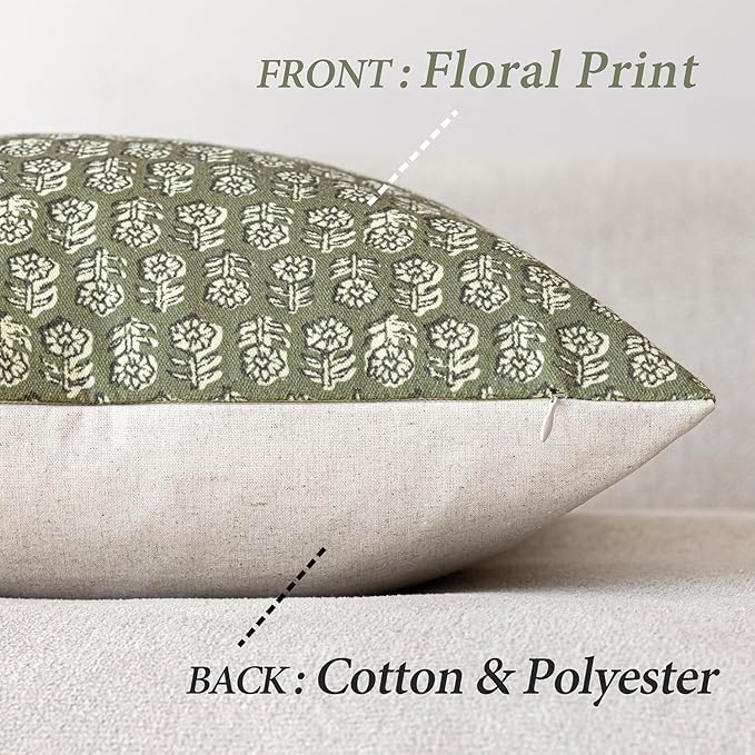 Foindtower Set of 2 Decorative Long Body Lumbar Throw Pillow Covers Neutral Modern Farmhouse Cushion Covers Vintage Home Decor for Sofa Couch Chair Bedroom Living Room Outdoor,14×36 Inch,Sage Green