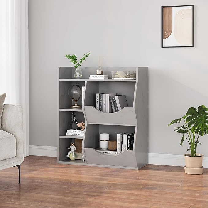 GarveeHome Kids Toy Storage Organizer, Children Bookcase with Storage Cubbies, Toddler Toy Shelf for Playroom, Living Room, Nursery