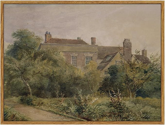 InSimSea Framed Canvas Wall Art Vintage Decor, Home Decor Classical Scenery Landscape Watercolor Paintings Canvas Prints, Wall Decorations for Living Room Farmhouse Bathroom Decor, 12"x16"