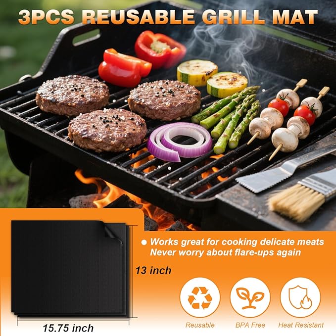 137PCS BBQ Grill Accessories Set – Stainless Steel Grill Tools for Outdoor Grill with Carrying Case, Heatproof Handles & BBQ Utensils for Camping, Backyard & Gifts