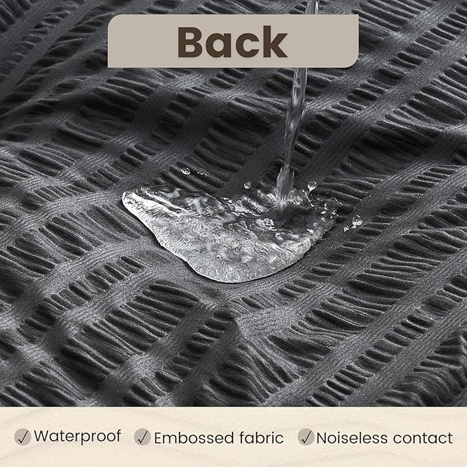 QUIETSEA Reversible Queen Mattress Topper Egg Crate Memory Foam Mattress Topper, Bamboo Viscose Mattress Pad Queen, Noiseless Waterproof Mattress Cover with Deep Pocket up to 21" (60" x 80", Grey)