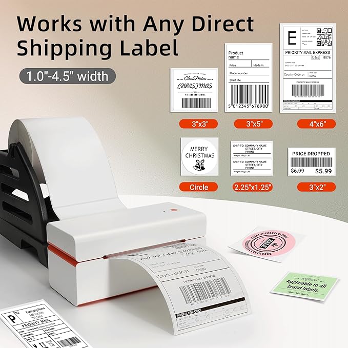ORGSTA USB Shipping Label Printer - T001 4x6 Thermal Label Printer for Small Business, High Speed Label Printers for Shipping Package, Used for Ebay, Amazon, Shopify, Etsy, USPS, FedEx(USB Only)