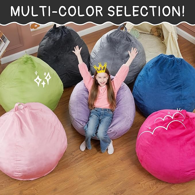 2FT Bean Bag Chair with Ultra Soft Velvet Cover Bean Bag Sofa with Memory Foam Bean Bag Chairs with Large Size Lazy Sofa for Dorm Office Living Room Bedroom Black 2'