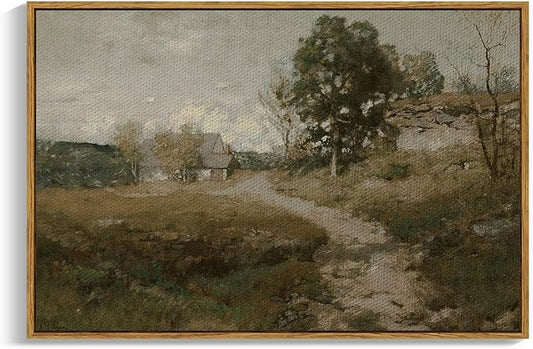 InSimSea Framed Canvas Wall Art, Vintage Countryside Landscape Farmhouse Decor, Wall Art for Living Room, French Country Decor, 24"x36"