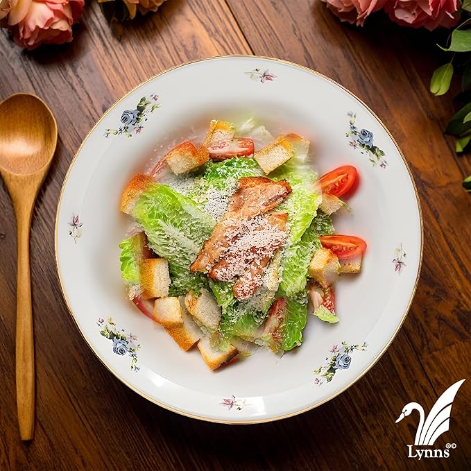 Lynns Paradise Serafina 9-Inch Big Bowl, Set of 3, Purple; Heavy Duty; Chip Resistant; Lead and Cadmium Free; Freezer to Oven Safe up to 500°F